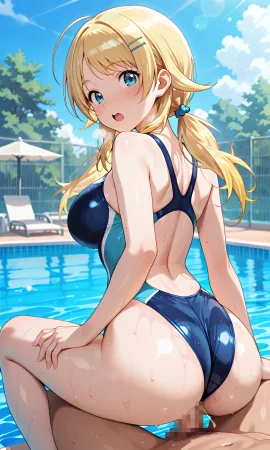 八宮めぐるちゃんの競泳水着でふたりエッチ - Page 21