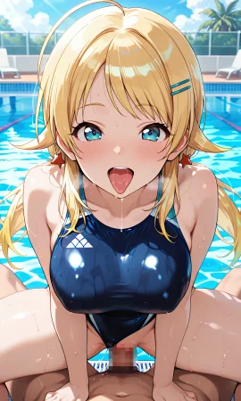八宮めぐるちゃんの競泳水着でふたりエッチ - Page 22