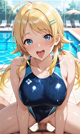 八宮めぐるちゃんの競泳水着でふたりエッチ - Page 23