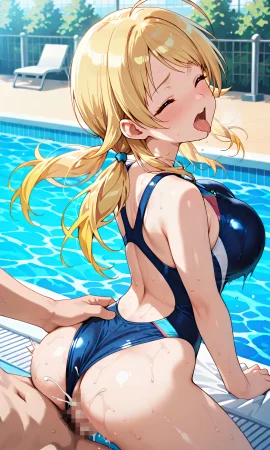 八宮めぐるちゃんの競泳水着でふたりエッチ - Page 34