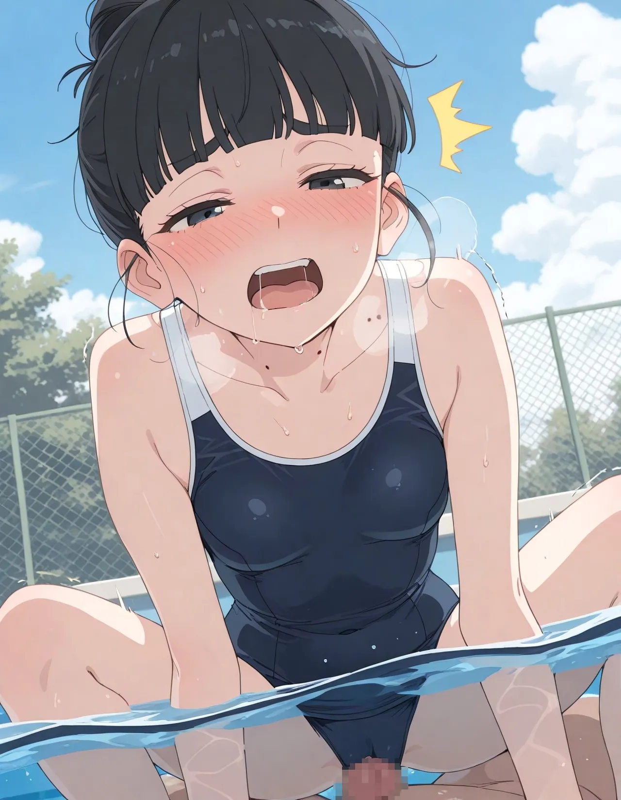 プールで天愛星の水着姿に勃起してしまって - Image 3
