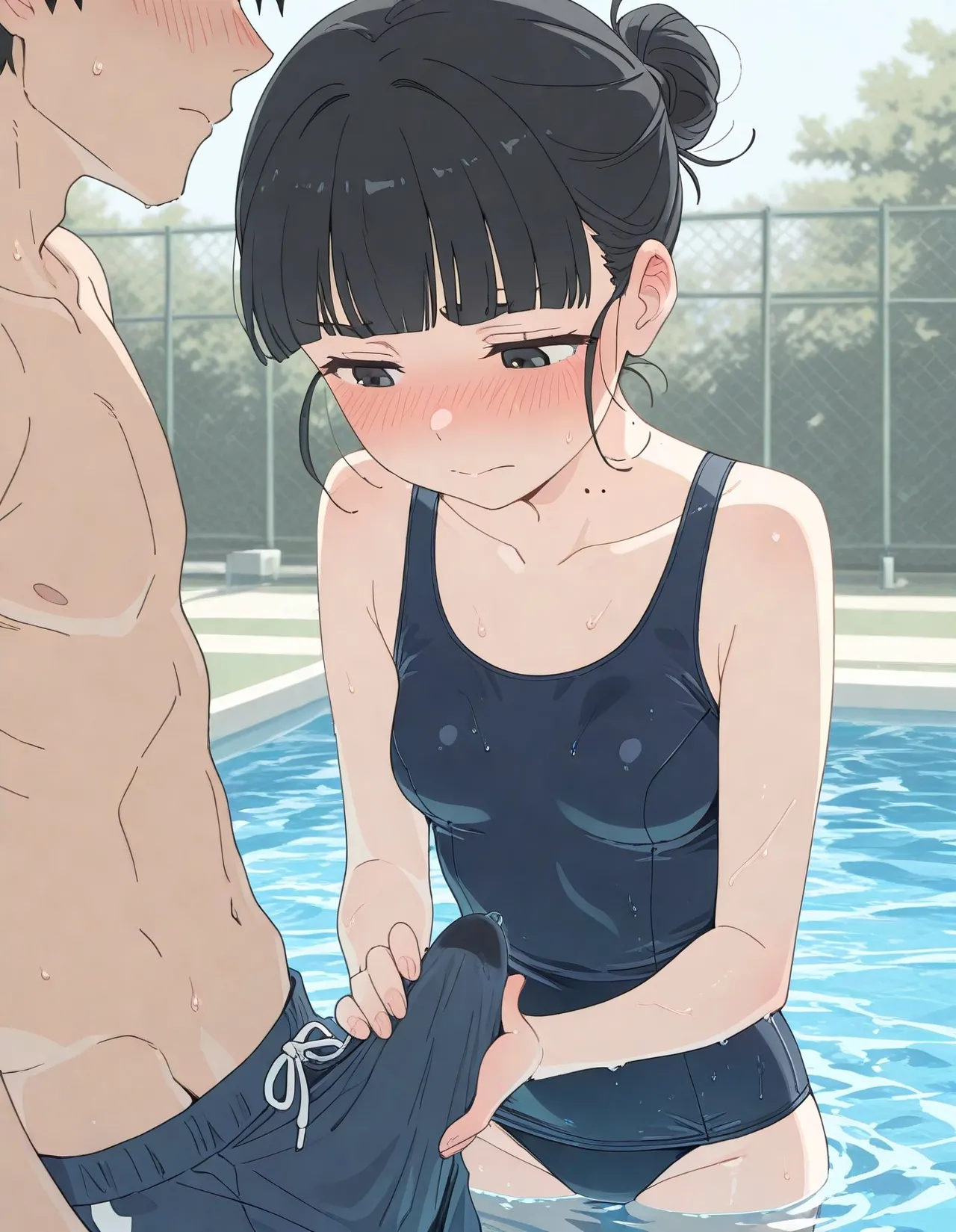 プールで天愛星の水着姿に勃起してしまって - Image 7
