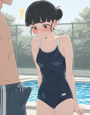 プールで天愛星の水着姿に勃起してしまって Thumbnail