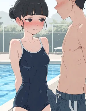 プールで天愛星の水着姿に勃起してしまって - Page 2