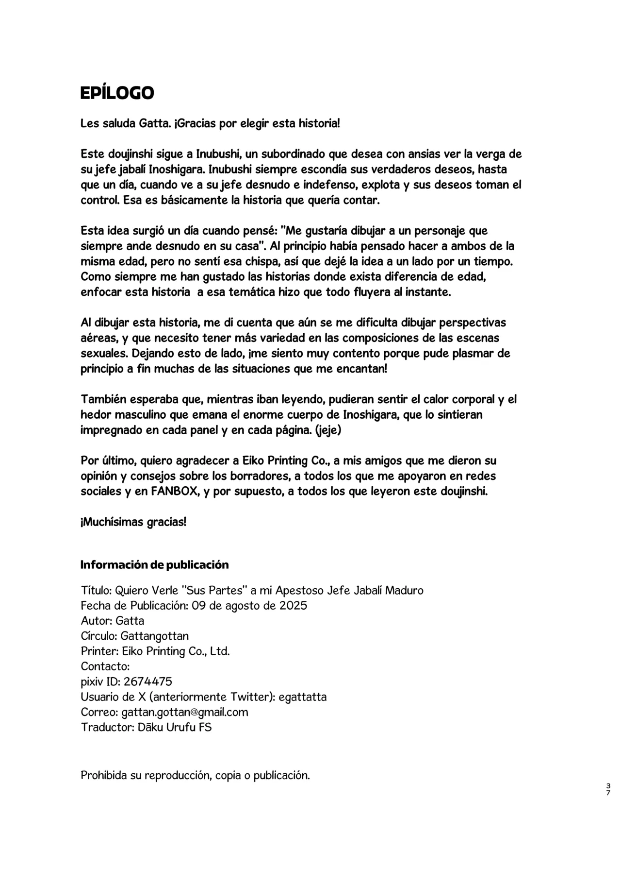 Gattan Gottan Gatta Quiero Verle Sus Partes a mi Apestoso Jefe Jabalí Maduro Español Digital - Image 34