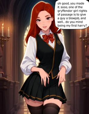 Harry Potter - Ginnys first blowjob - Page 2