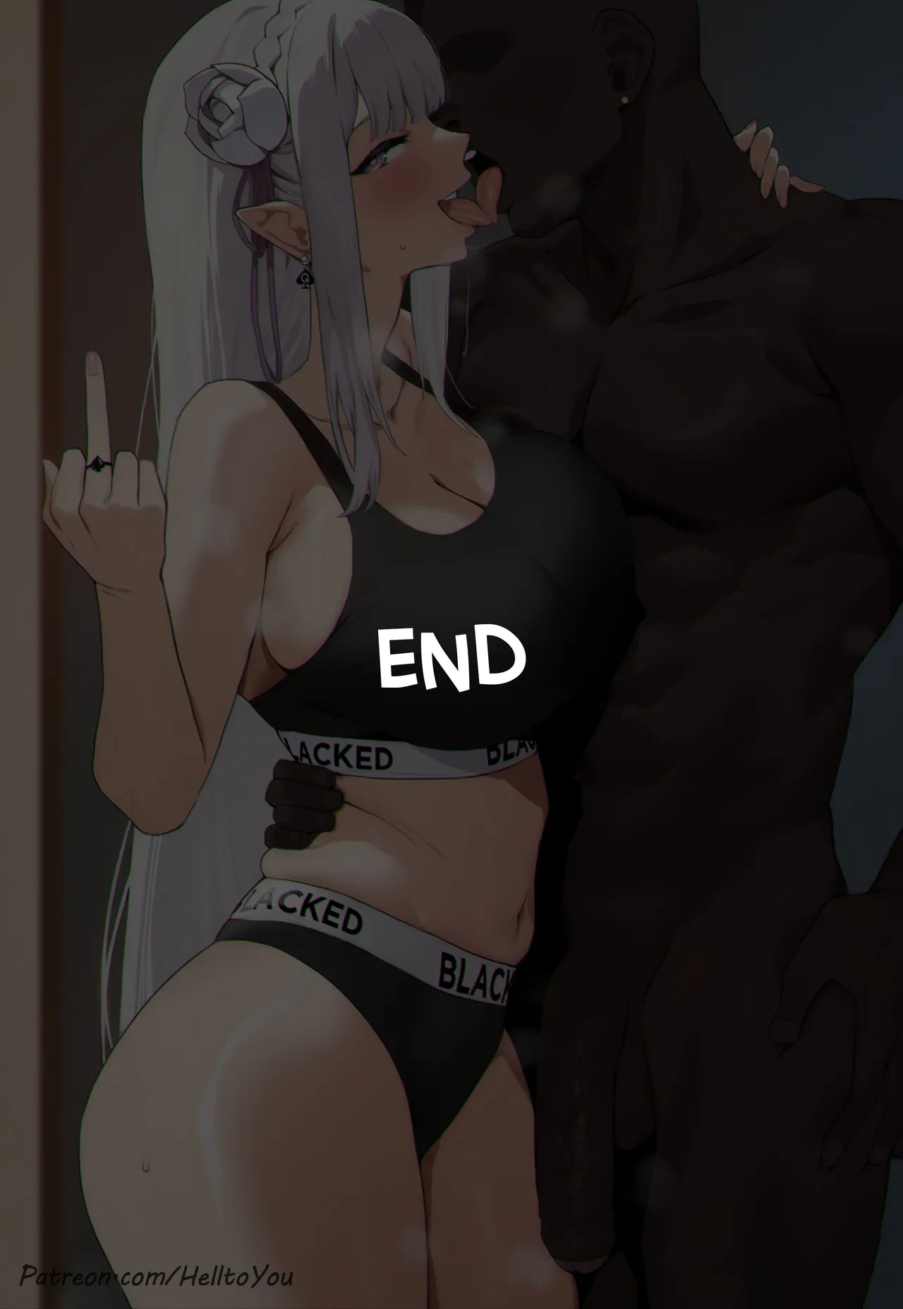 HellToYou 爱蜜莉雅 Blacked NTR 约稿 额外内容 Patreon ReZero kara Hajimeru Isekai Seikatsu Chinese MTL - Image 13