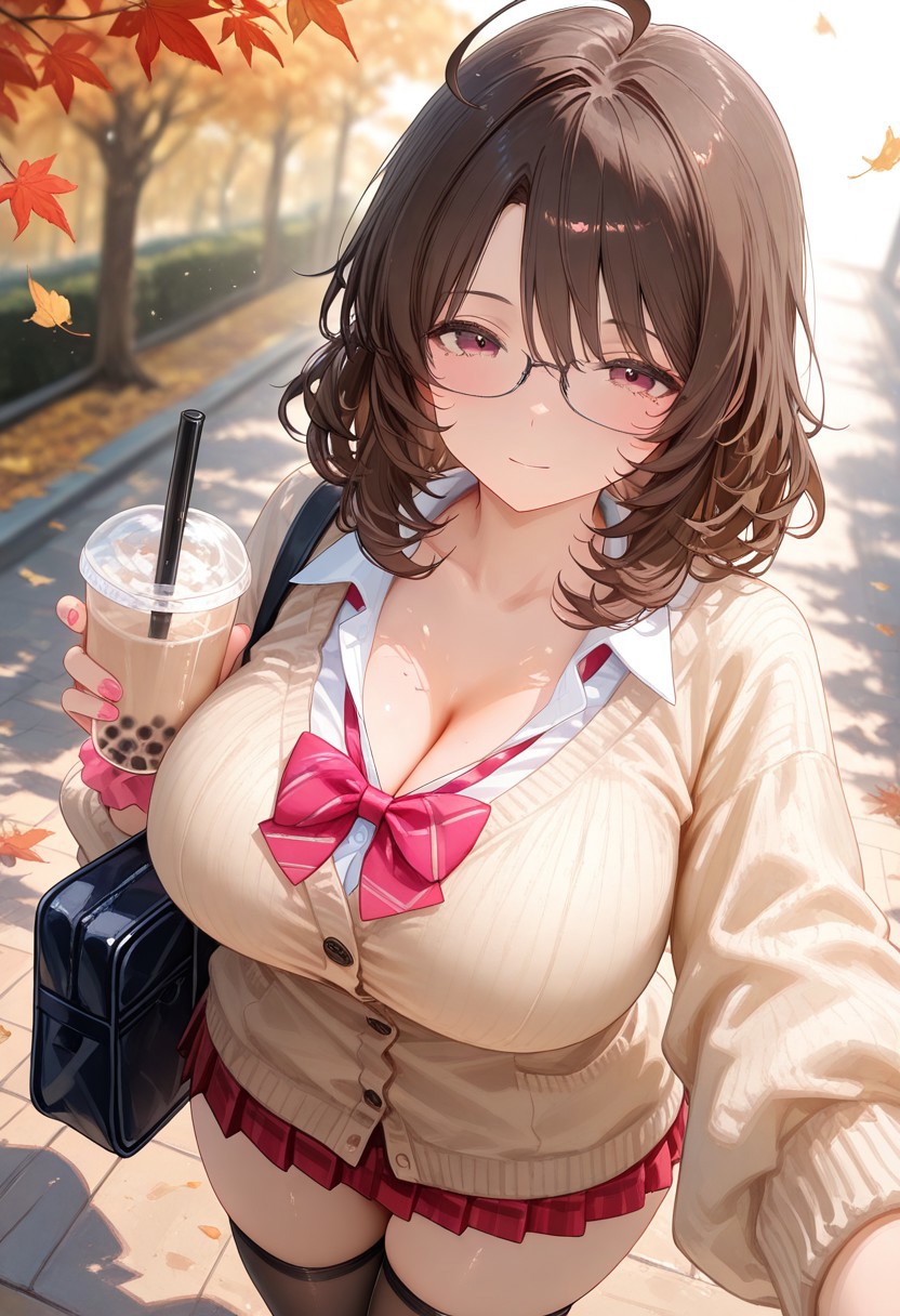 HenryBoya Oversized Beige, Where the Thighhighs Please - Image 2