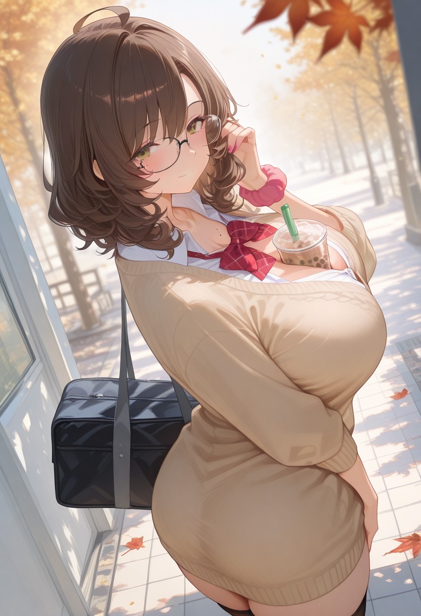 HenryBoya Oversized Beige, Where the Thighhighs Please - Image 22