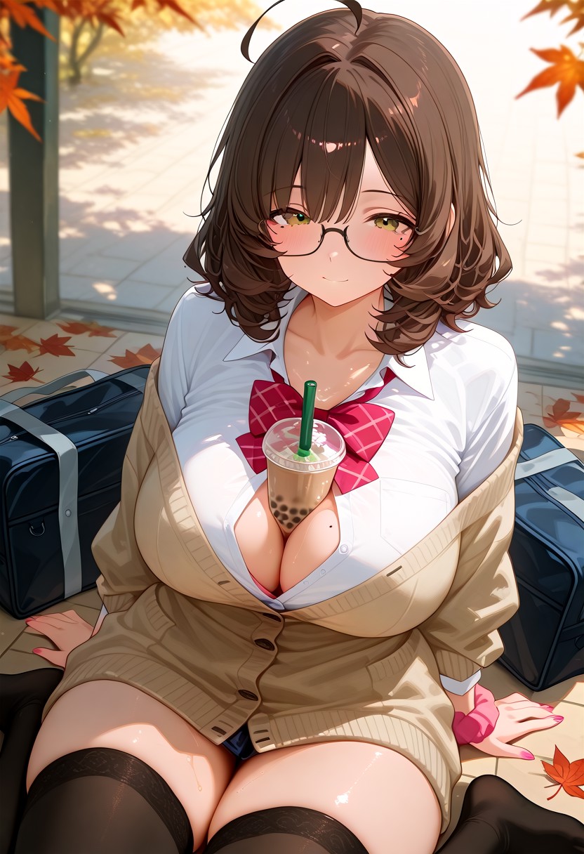 HenryBoya Oversized Beige, Where the Thighhighs Please - Image 48