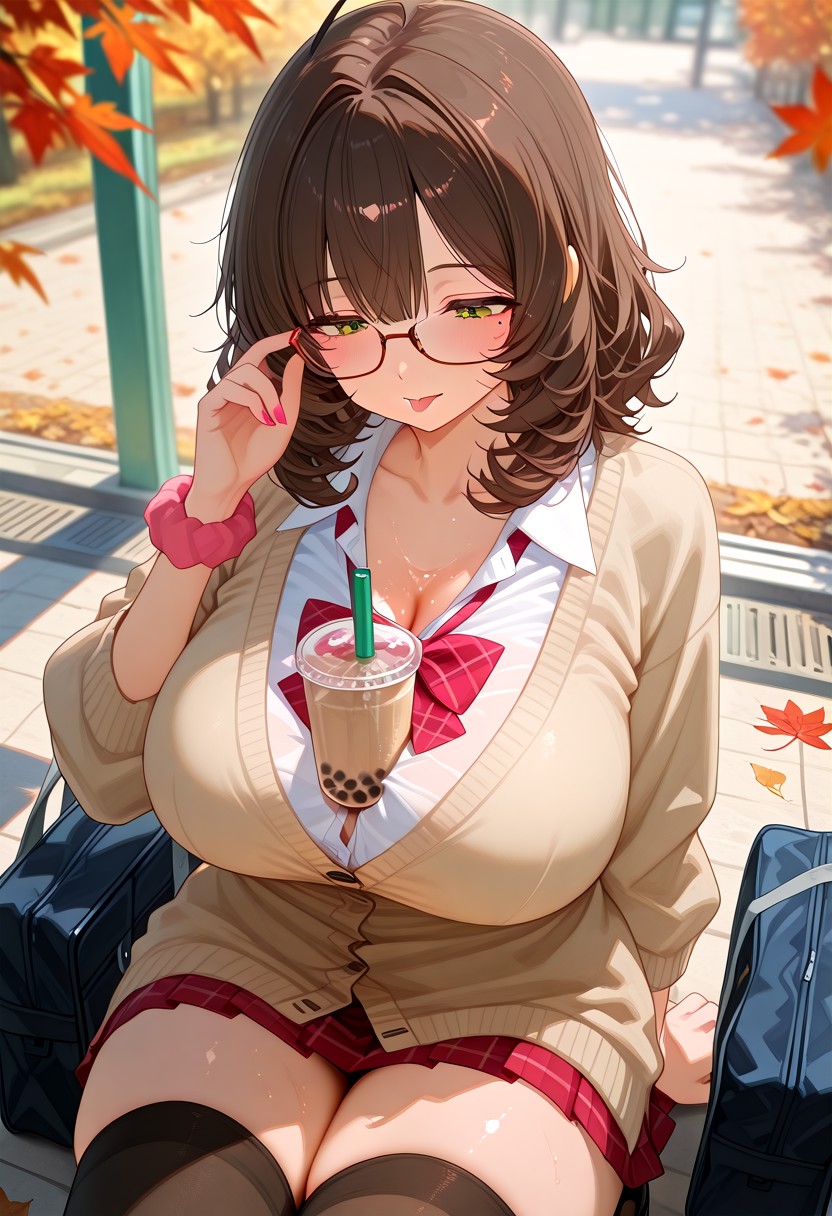 HenryBoya Oversized Beige, Where the Thighhighs Please - Image 53