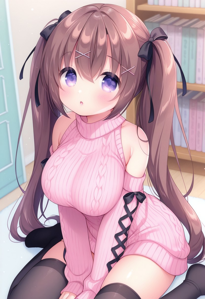 HenryBoya Pink Wool, Bare Full - Usashiros Armpit-Presenting, Breasts-Out Tease - Image 14