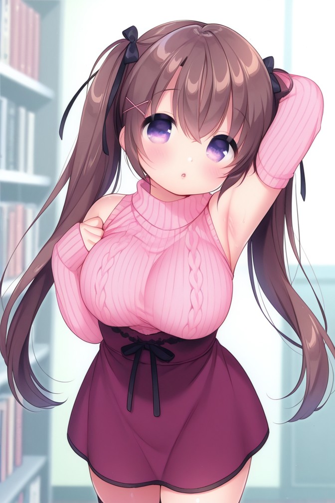 HenryBoya Pink Wool, Bare Full - Usashiros Armpit-Presenting, Breasts-Out Tease - Image 2
