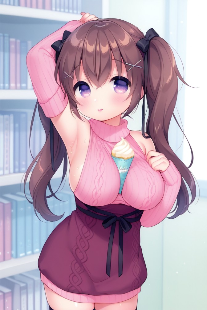 HenryBoya Pink Wool, Bare Full - Usashiros Armpit-Presenting, Breasts-Out Tease - Image 24