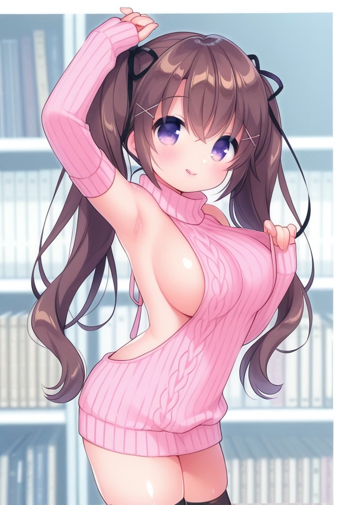 HenryBoya Pink Wool, Bare Full - Usashiros Armpit-Presenting, Breasts-Out Tease - Image 42