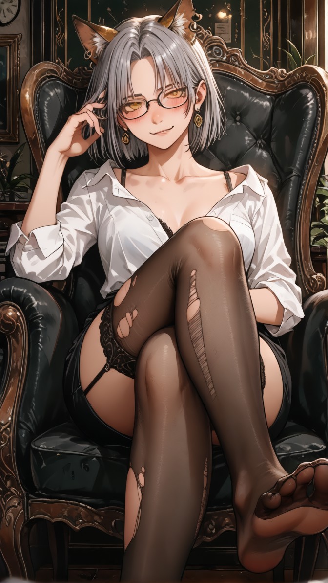 HenryBoya Torn Stockings Glasses- The Milf-Eared, Secretary - Image 24