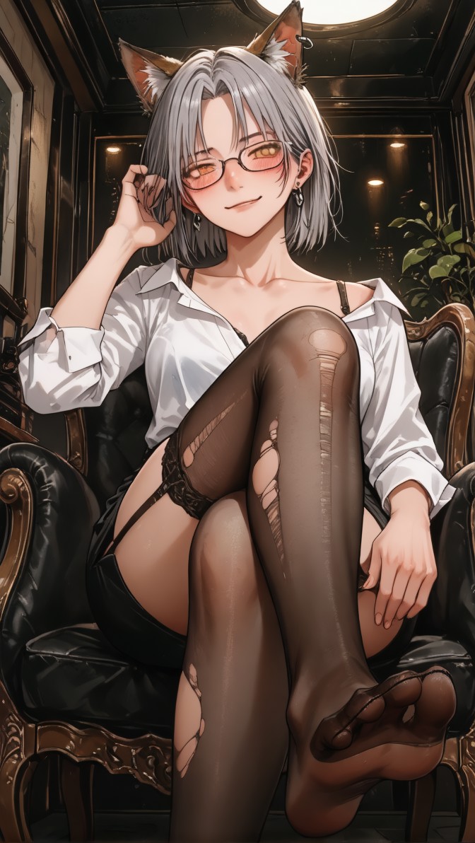 HenryBoya Torn Stockings Glasses- The Milf-Eared, Secretary - Image 25