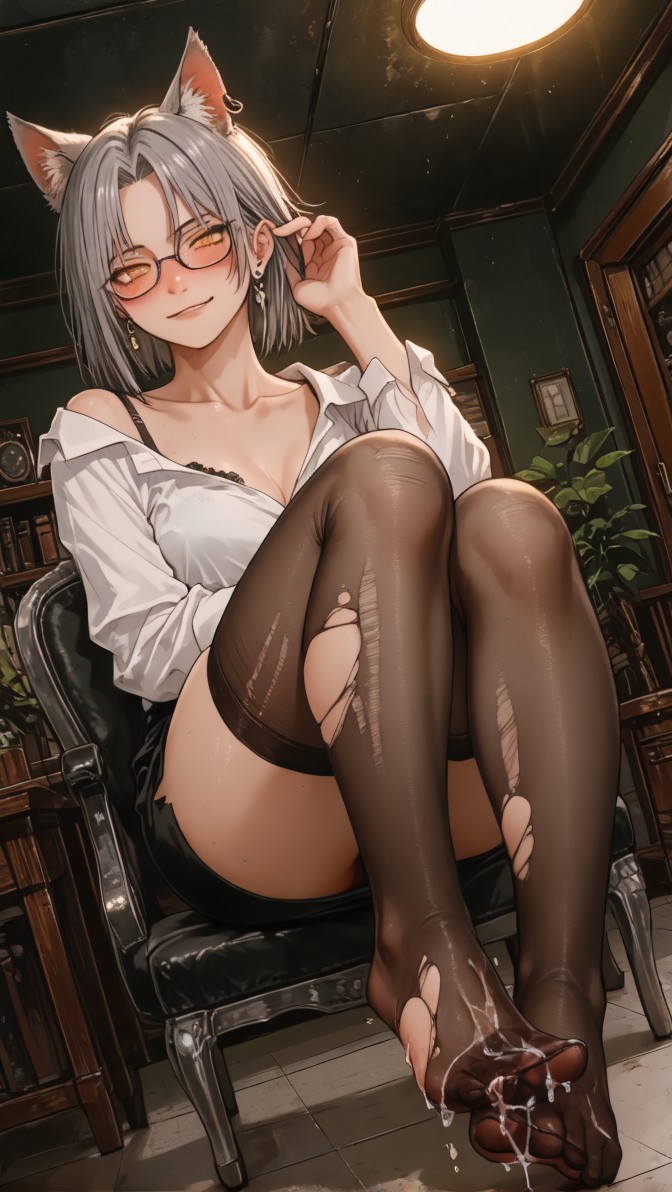 HenryBoya Torn Stockings Glasses- The Milf-Eared, Secretary - Image 29