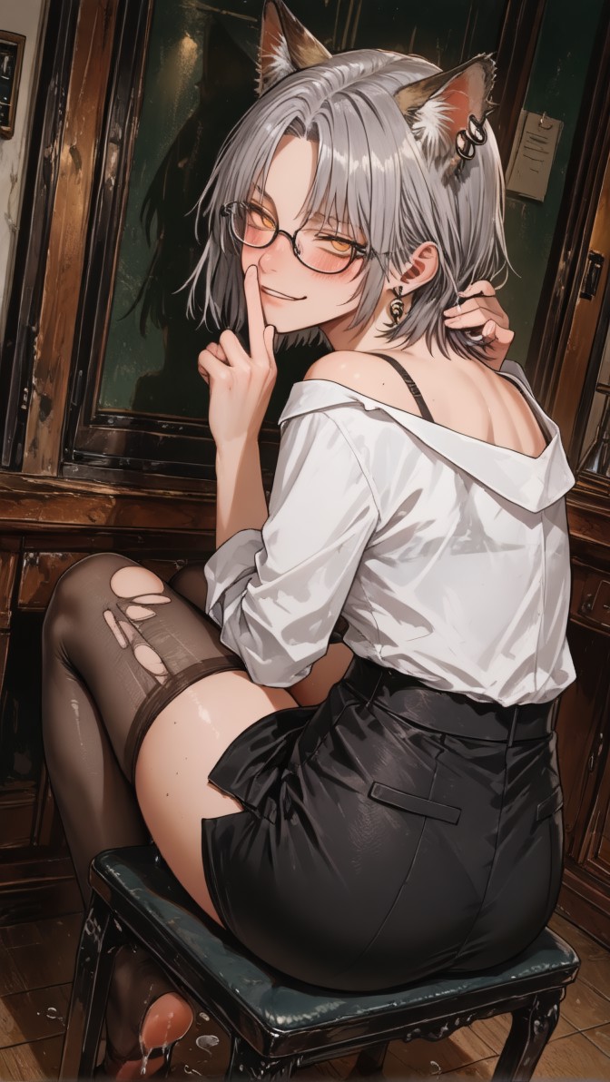 HenryBoya Torn Stockings Glasses- The Milf-Eared, Secretary - Image 39