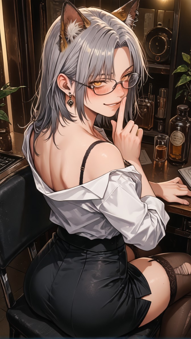 HenryBoya Torn Stockings Glasses- The Milf-Eared, Secretary - Image 44