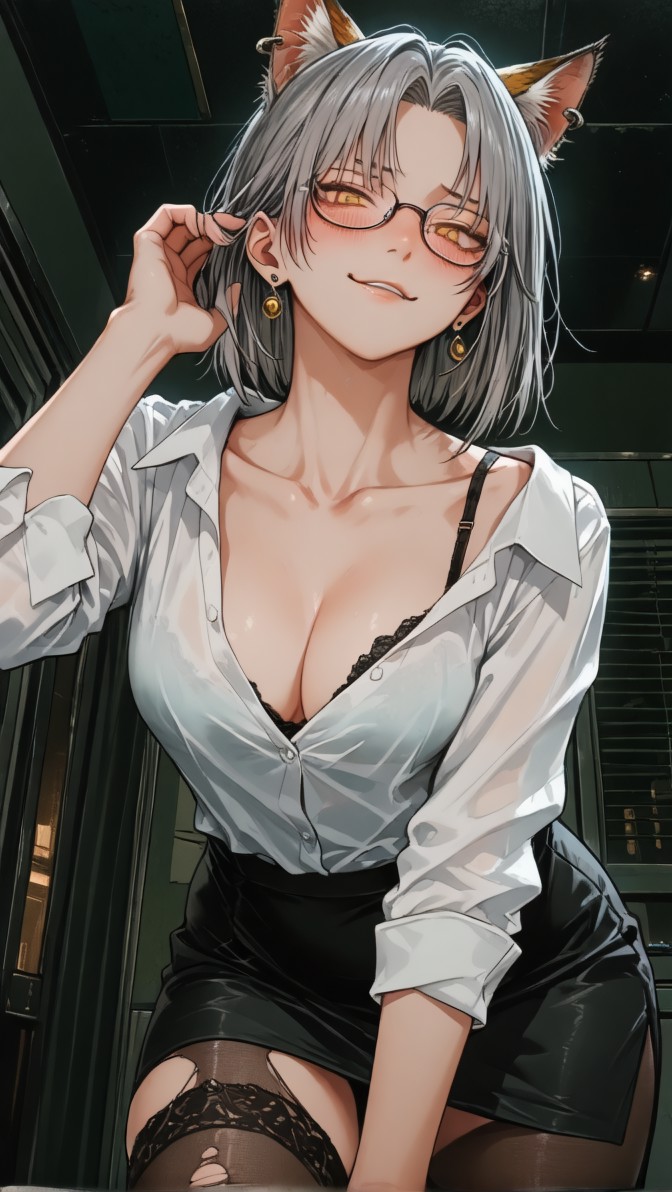 HenryBoya Torn Stockings Glasses- The Milf-Eared, Secretary - Image 6