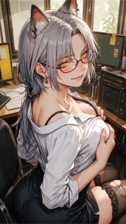 HenryBoya Torn Stockings Glasses- The Milf-Eared, Secretary - Page 45