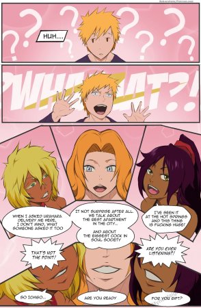 Ichigo gets a blowjob and titty fuck surprise from Rangikyu, Yoruichi and Harribel - 26 Pics - Page 6
