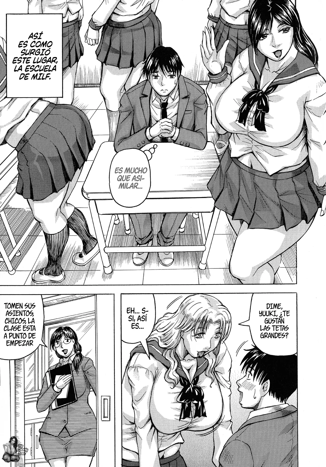 Jamming Jukujo Gakuen Classmate wa Zenin Jukujo Okiniiri Touroku Ch. 1Escuela De MILFS Todas mis compañeras de clase son mujeres maduras Cap. 1Spanish BigDaddy Scan - Image 6