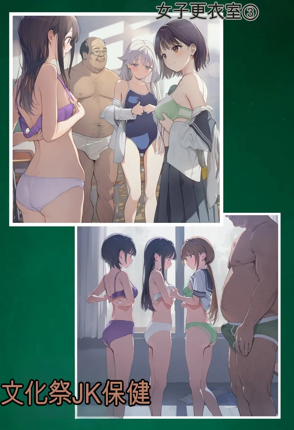 種付け出版 大乱交文化祭JOヘルス VS レンタルおじさんちんぽ Translate - Image 129