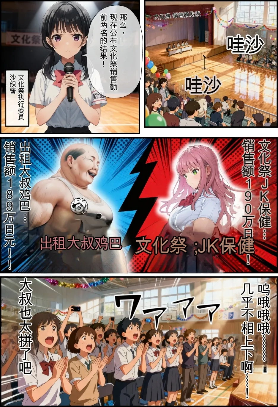 種付け出版 大乱交文化祭JOヘルス VS レンタルおじさんちんぽ Translate - Image 130