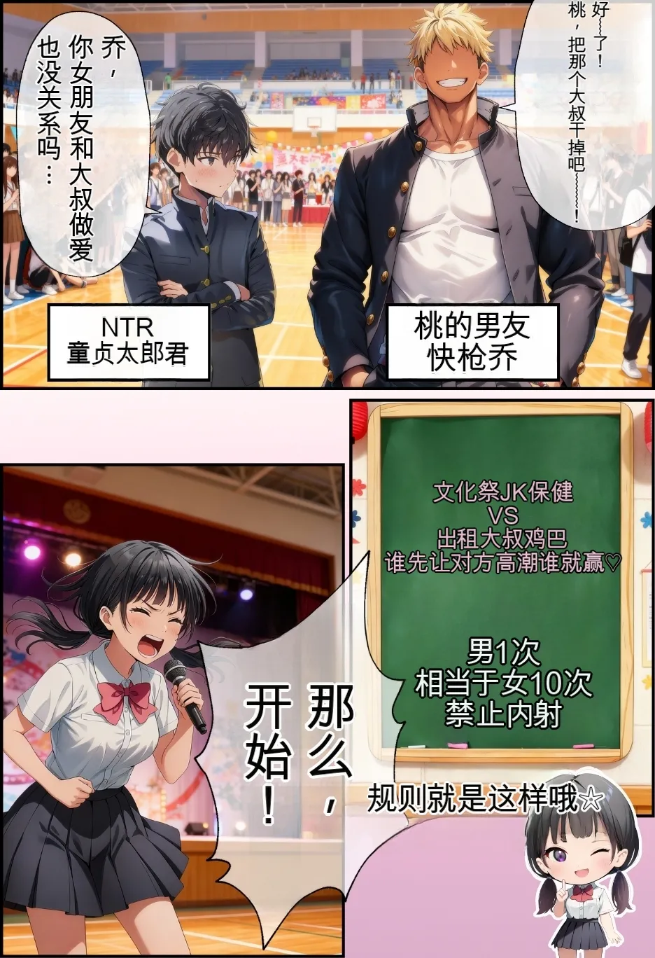 種付け出版 大乱交文化祭JOヘルス VS レンタルおじさんちんぽ Translate - Image 132