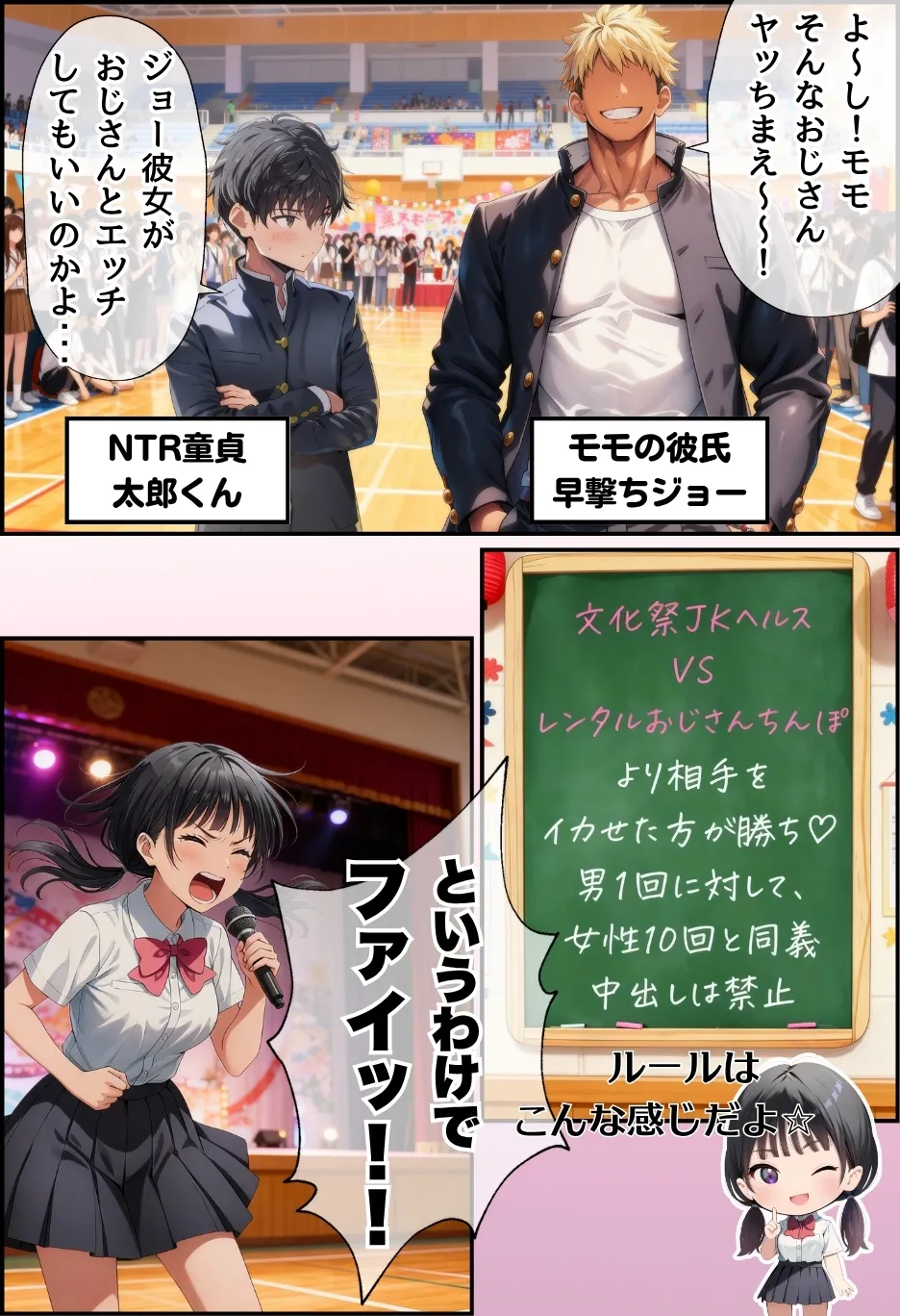 種付け出版 大乱交文化祭JOヘルス VS レンタルおじさんちんぽ - Image 132