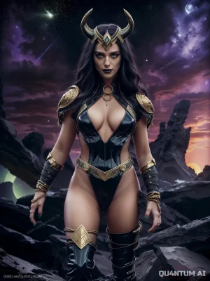 Katie McGrath Lady Loki Morgana Avengers Villain Goddess cosplay costume Hollywood celebrity Qu4ntumAI Lena Luthor Super girl Merlin Cosmic Horror Loki Multiverse Regal Emerald Gold Fantasy Fancast Dark Fantasy Horns Celestial - Page 23