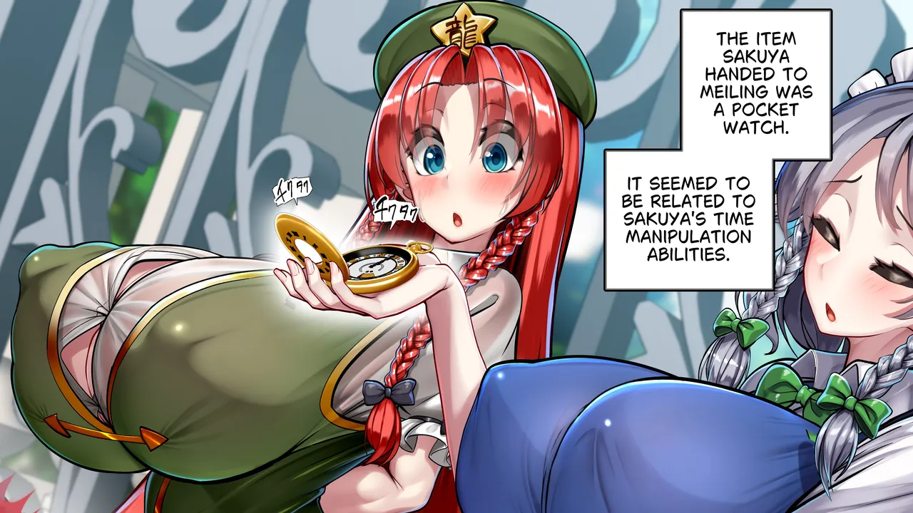 Kawahagitei Meiling x Sakuya Tomatta Jikan dake Onaho ni natte kureru Maid-chou Touhou Project English - Image 14