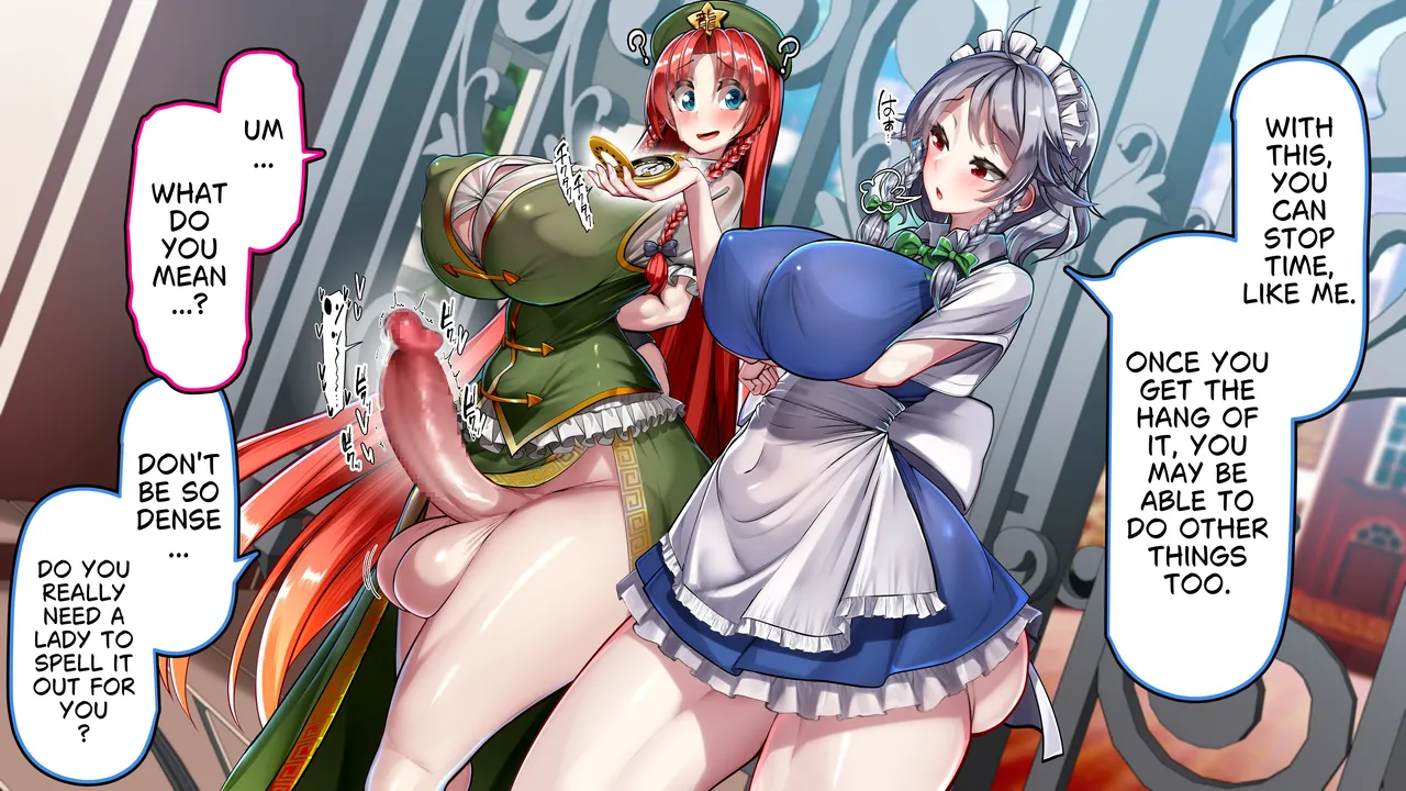 Kawahagitei Meiling x Sakuya Tomatta Jikan dake Onaho ni natte kureru Maid-chou Touhou Project English - Image 15