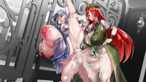 Kawahagitei Meiling x Sakuya Tomatta Jikan dake Onaho ni natte kureru Maid-chou Touhou Project English - Page 246