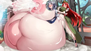 Kawahagitei Meiling x Sakuya Tomatta Jikan dake Onaho ni natte kureru Maid-chou Touhou Project English - Page 294