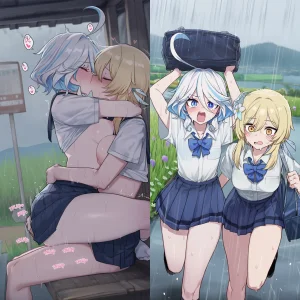 kkoi フリーナx蛍 ふた百合 Furina x Lumine futa 156...