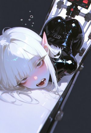 Latex Bodysuits Bent-Over Stretch - Her Fanged, Sl...