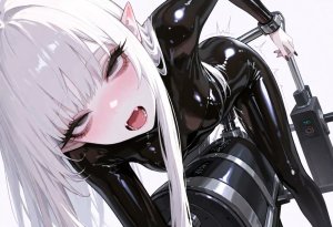 Latex Bodysuits Bent-Over Stretch - Her Fanged, Sleepy-Eyed Gaze molny - Page 10