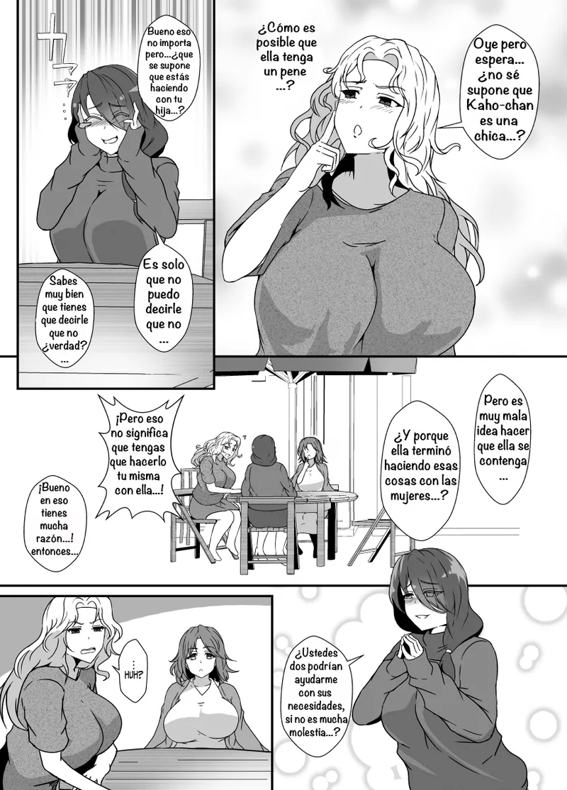 Lilium Kyouwakoku Shimakawa Musume ga Futanari Zetsurin nanode Mamatomo ni Seishori o Tetsudatte Morau My Daughter Is An Insatiable Dickchick, So I Asked My Fellow Mother Friends For Some Help Spanish Amaterasu - Image 3
