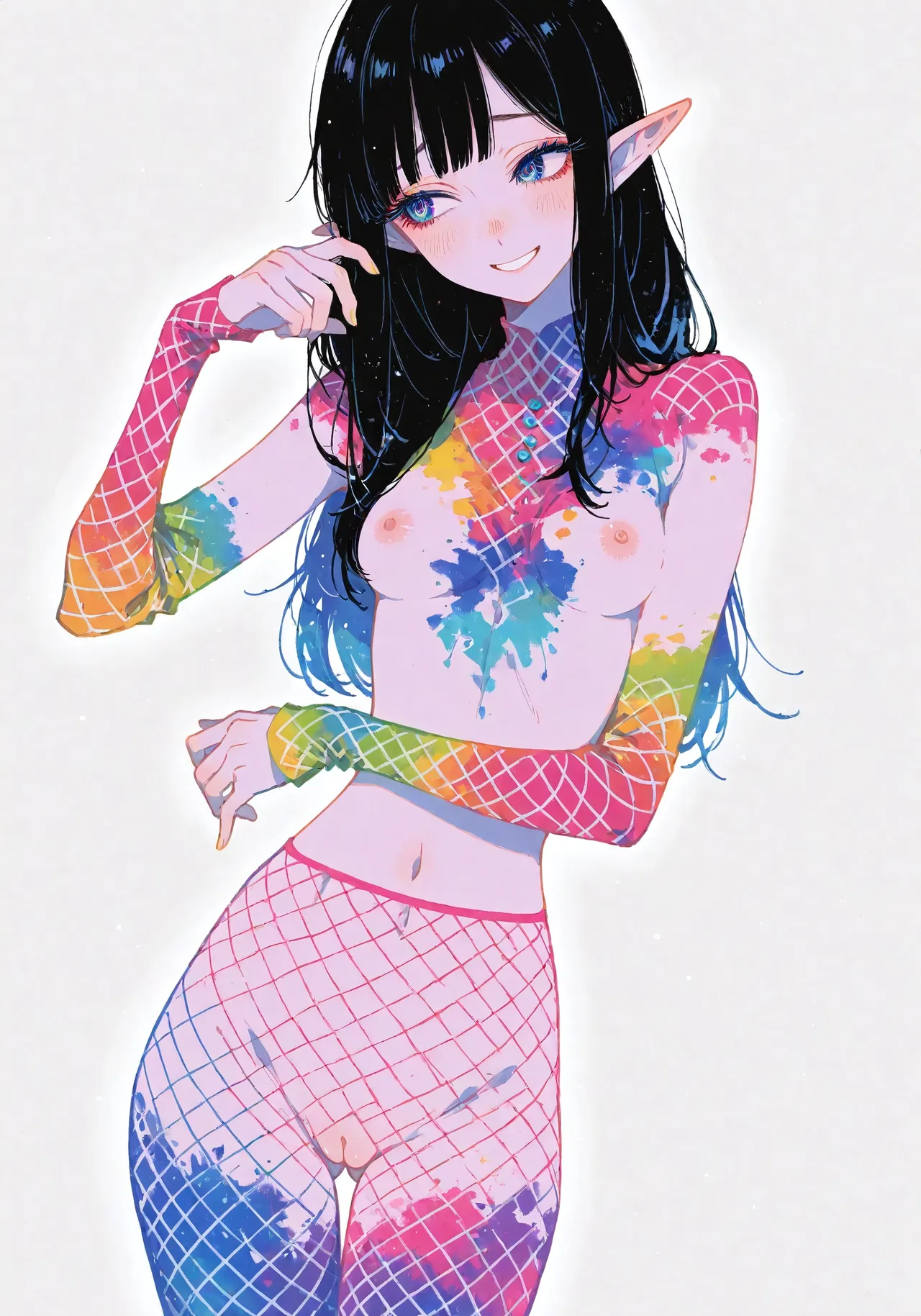 Long Hair, Models Bare - The Slim, Thigh-Highed Tease - Image 2