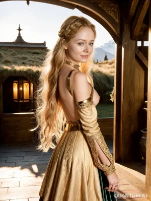Miranda Otto Lord Of The Rings Eowyn LOTR Shieldmaiden Rohan Middle Earth movie film celebrity QuantumAI Tolkien War Of The Rohirrim Fantasy Armor White Gown Warrior Epic Classic Nostalgia Queen - Page 5
