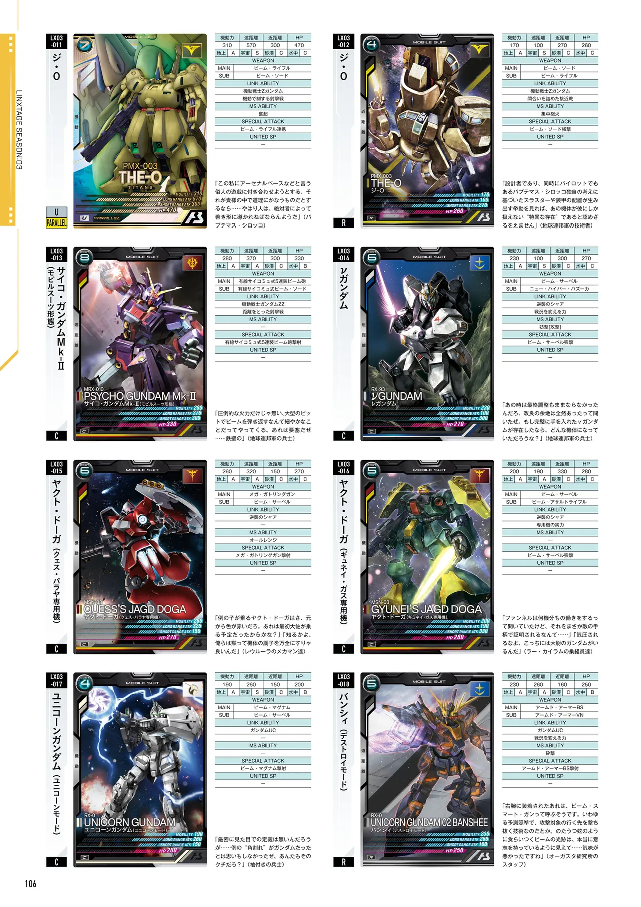 Mobile Suit Gundam Arsenal Base - Official Card Book Vol. 1 - Image 107