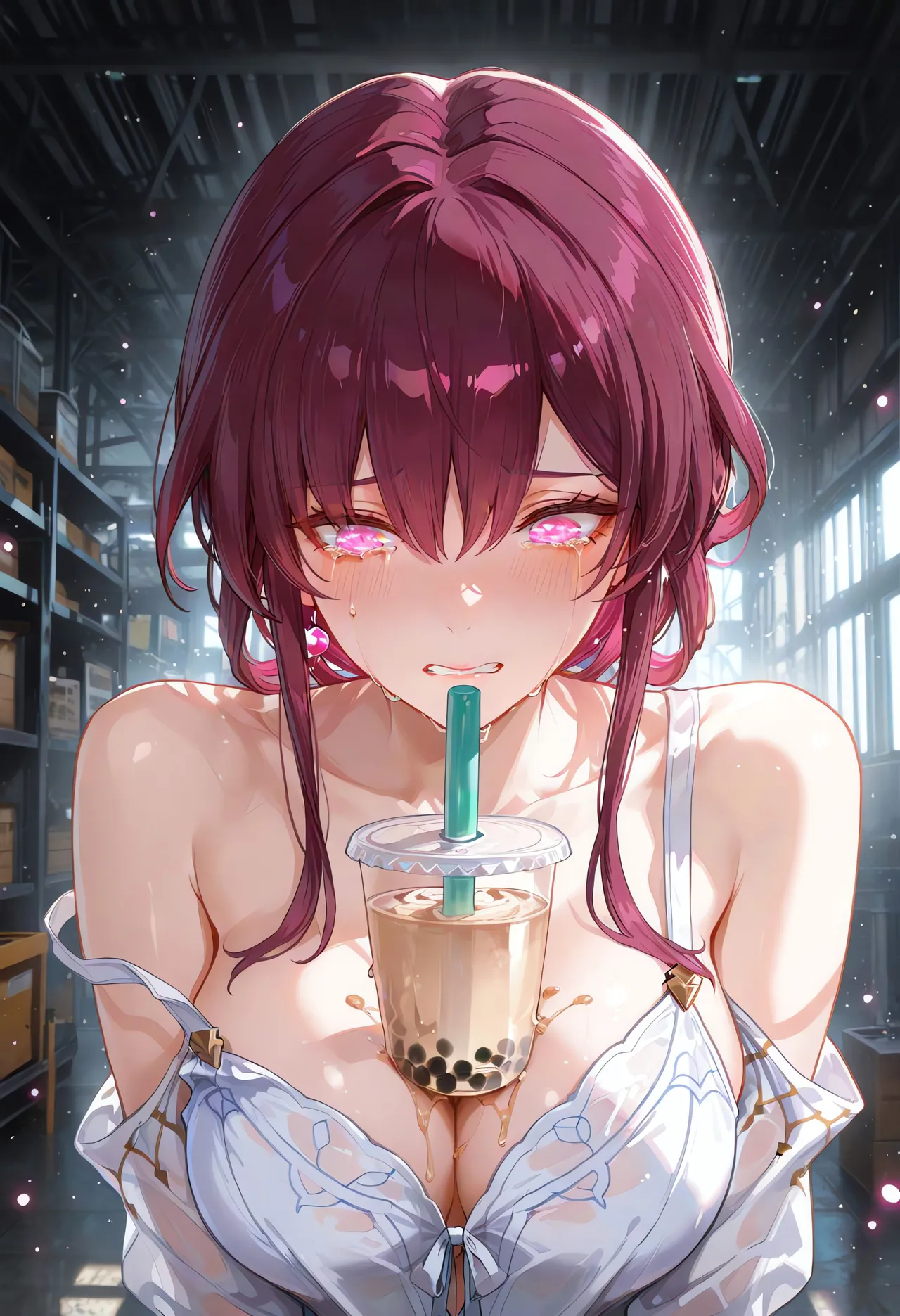 MoekoAI Kafka Bubble tea challenge and poses - Image 11