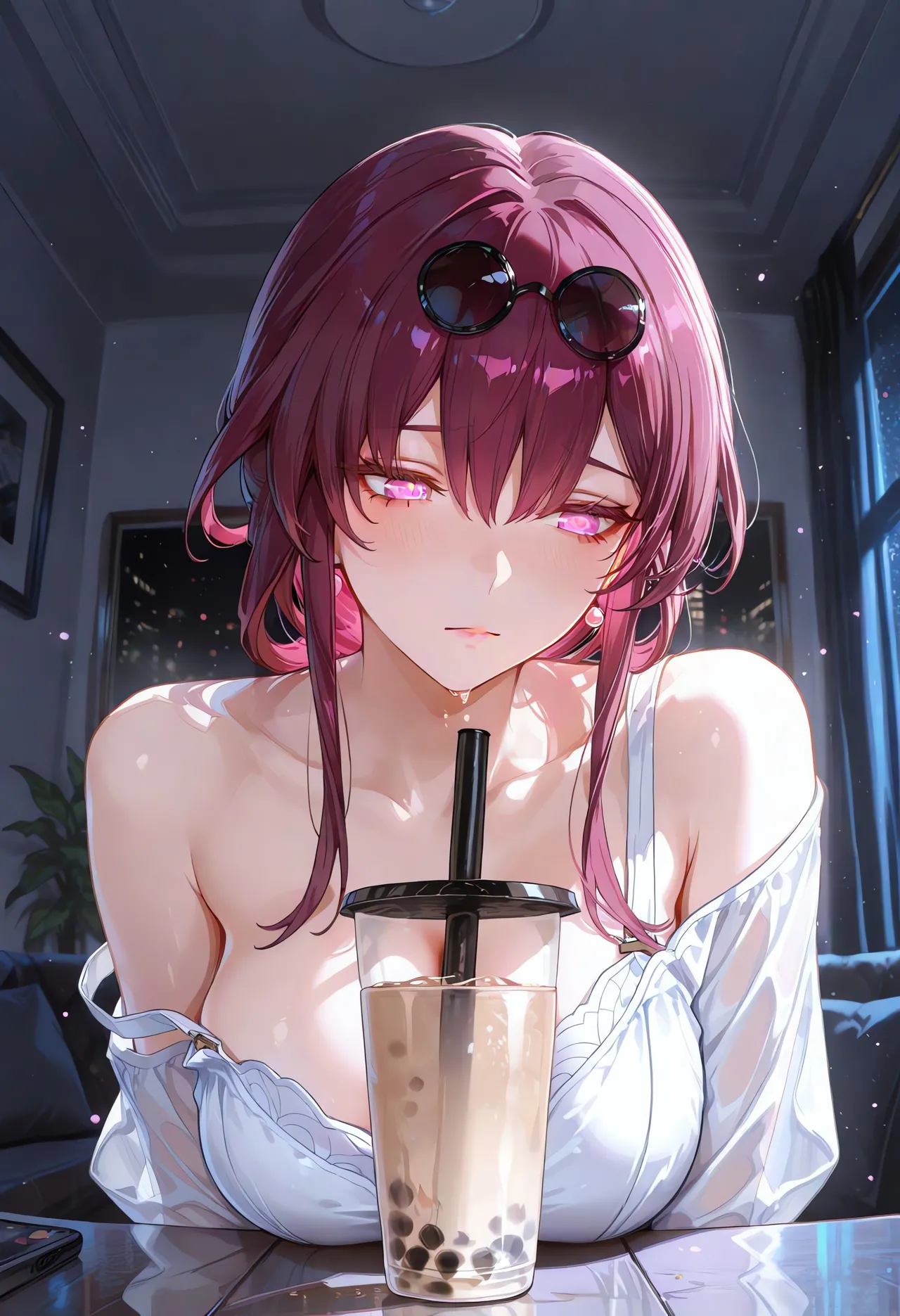 MoekoAI Kafka Bubble tea challenge and poses - Image 15