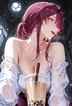 MoekoAI Kafka Bubble tea challenge and poses - Page 7