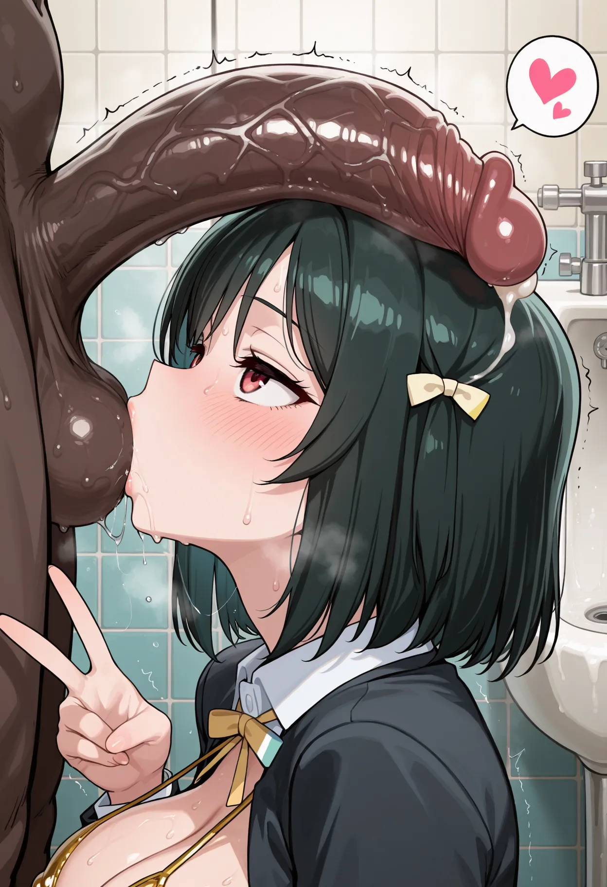 Nankoai Shioriko Mifune - 三船栞子 -req-uniform.goldbikini-bathroom-BBC- Patreon - Image 262