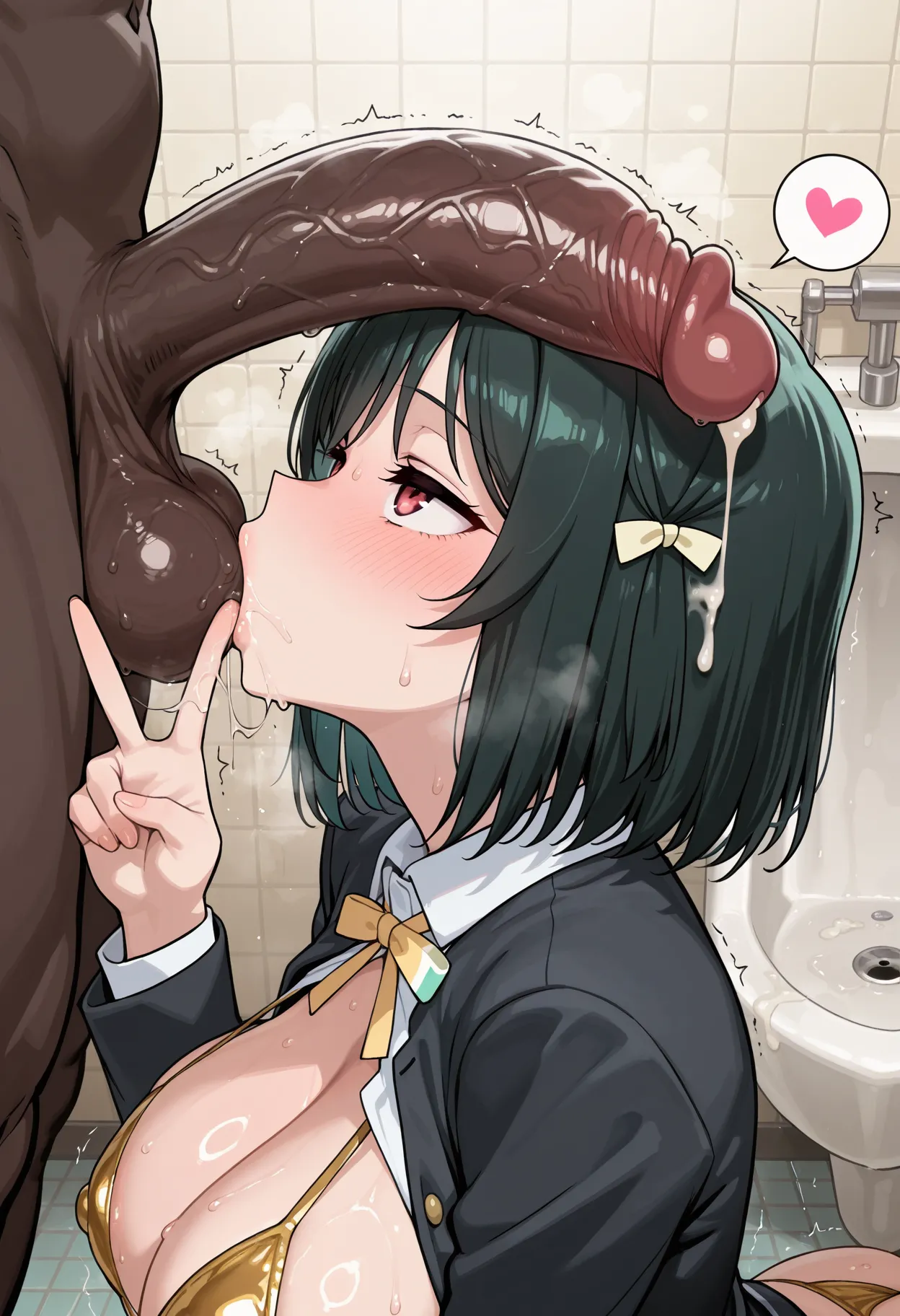 Nankoai Shioriko Mifune - 三船栞子 -req-uniform.goldbikini-bathroom-BBC- Patreon - Image 264