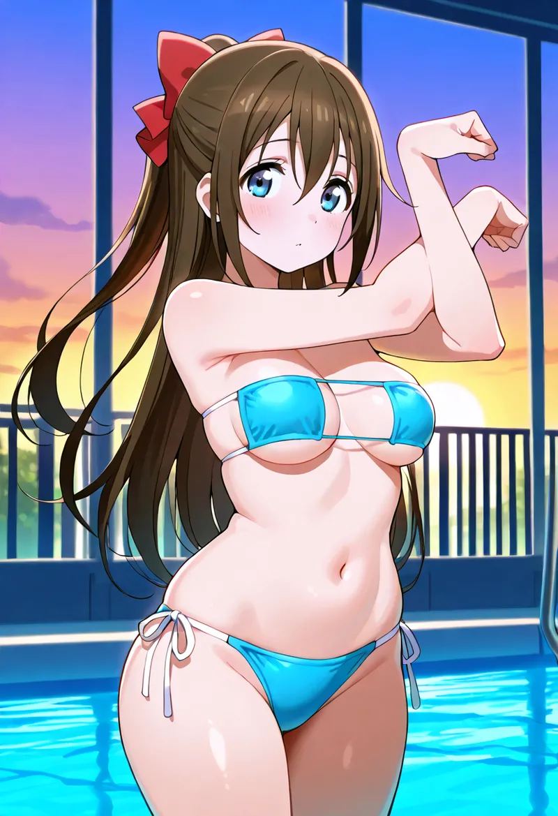 Nankoai Shizuku Osaka- Poolside Photoshoot Love Live Nijigasaki High School Idol Club - Image 17